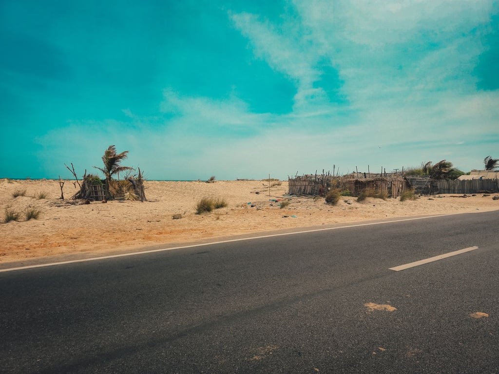 Dhanushkodi beach road - Dhanushkodi: Flying to Madurai and Reaching the Land's End