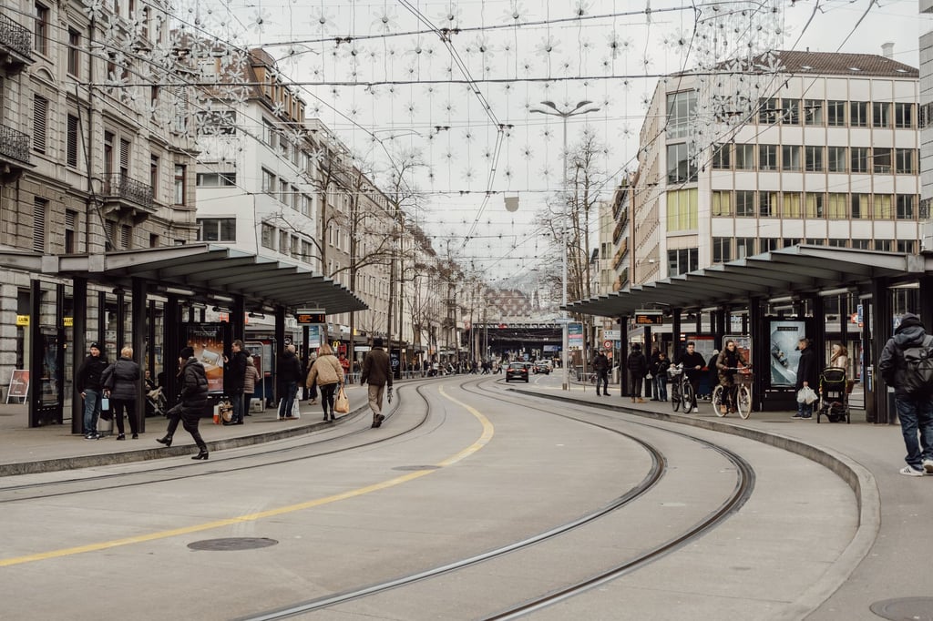 Europe city street travellers