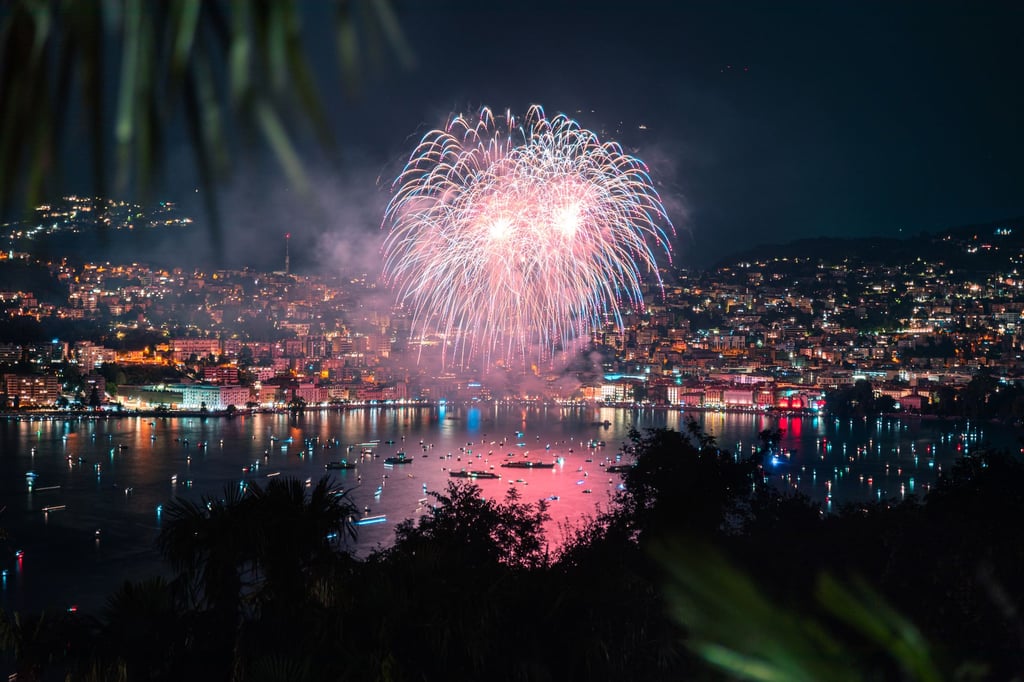 lake festival lights night
