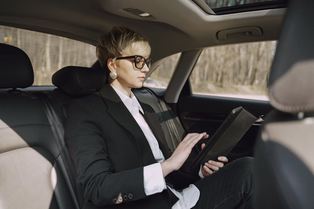 passenger using tablet airplane