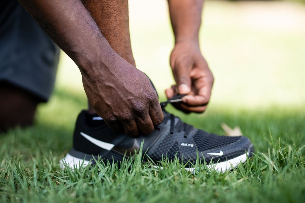 running shoes close up