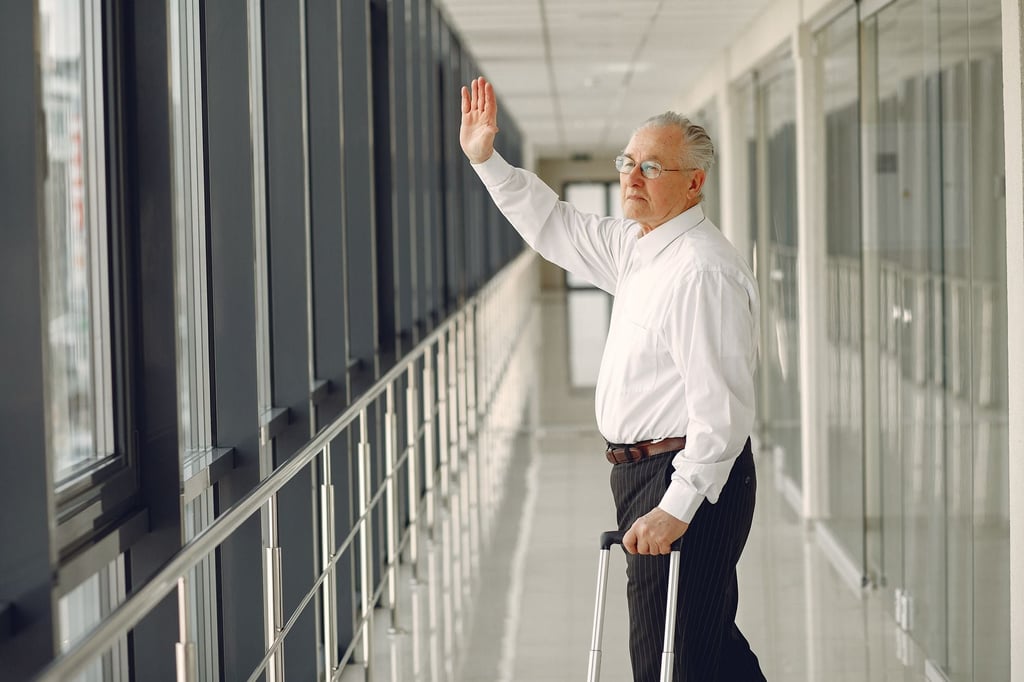 elderly traveller walking stick airport - Walking Stick, Cane and Crutches on Indian Flights: What to Know