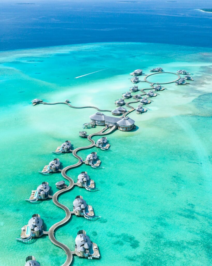 Maldives overwater bungalow beach
